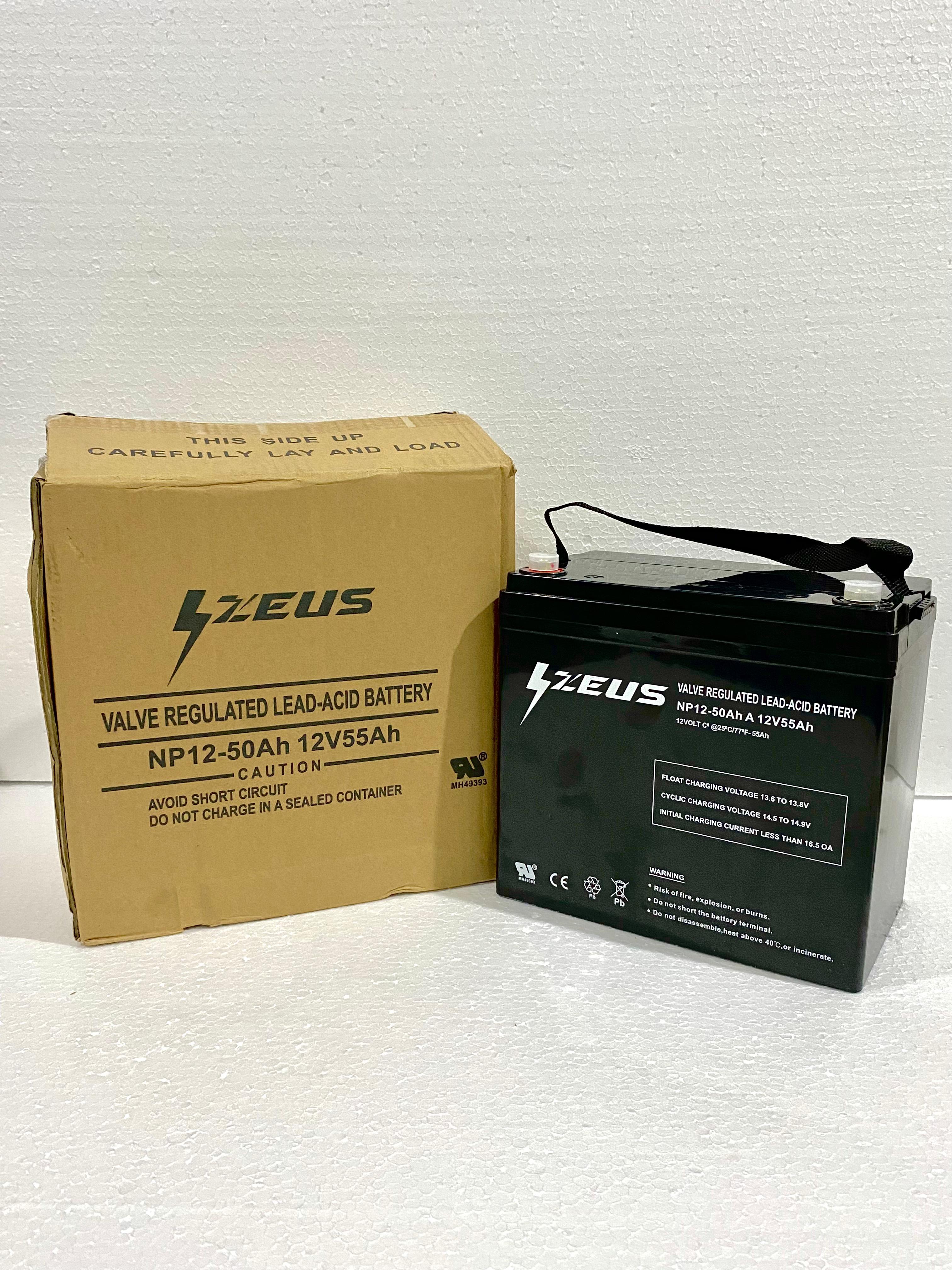 Emergency Light Battery, Inverter, Cctv, Pju Accu Zeus 12V 50Ah Lead Acid Harga 1,880,000 rupiah*Gratis Ongkir