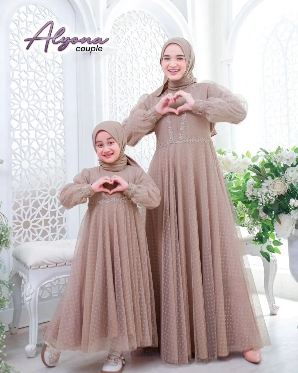 ALYONA COUPLE KIDS AND MOM GAMIS KONDANGAN COUPLE IBU DAN ANAK