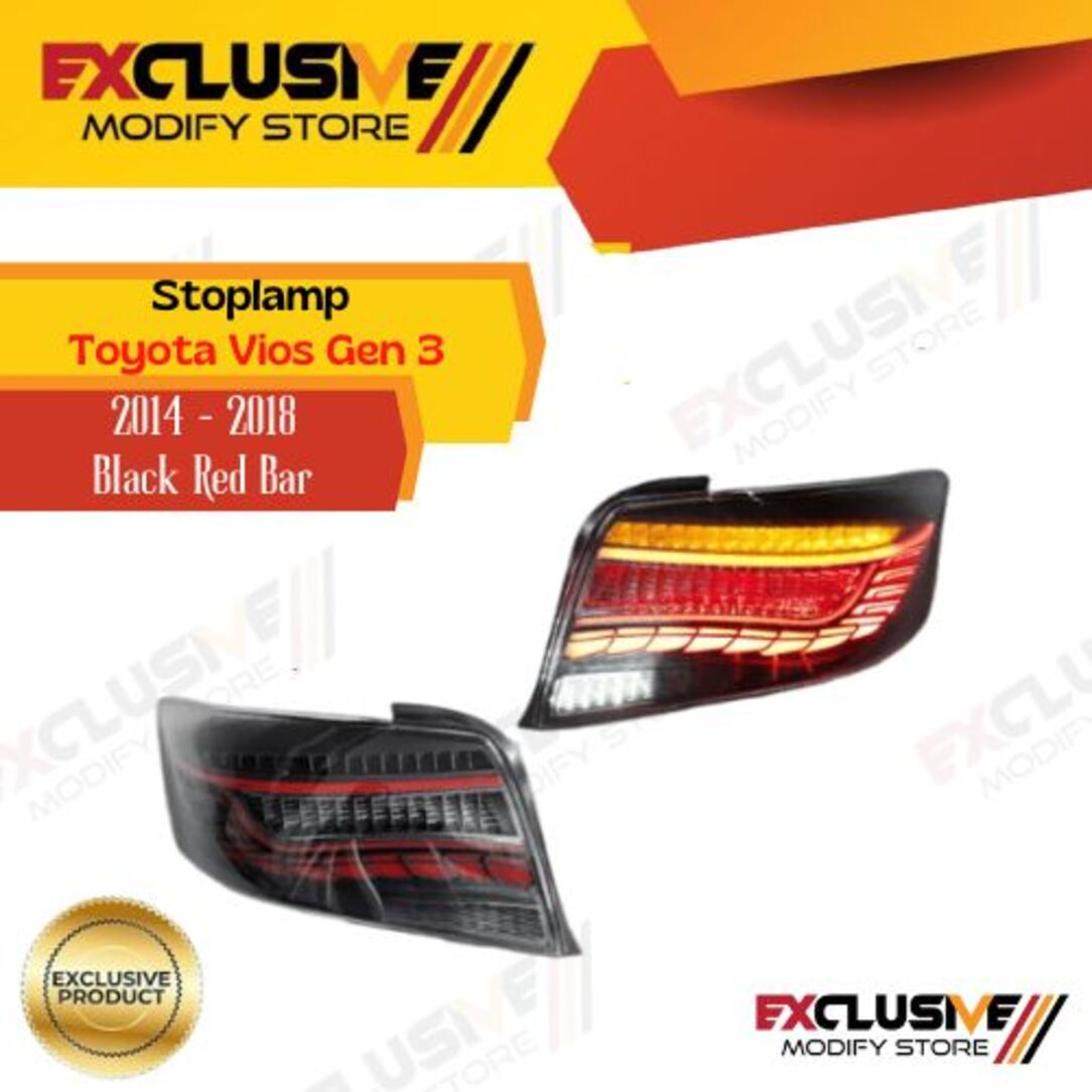 Stoplamp Toyota Vios Gen 3 2013 - 2017 full led Bar red smoke Harga 3,250,000 rupiah*Gratis Ongkir