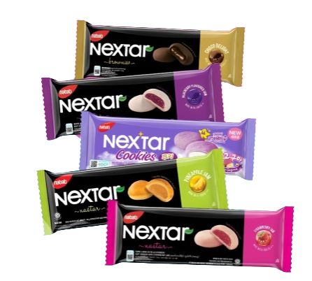 Nabati NEXTAR BROWNIES 42 gr Choco Delight Bluberry Strawberry Pineapple Nastar Snack Cemilan Anak Murah Biscuit Kue Cookies Pineapple Jam Nextar Star Strawbry - Indonesia