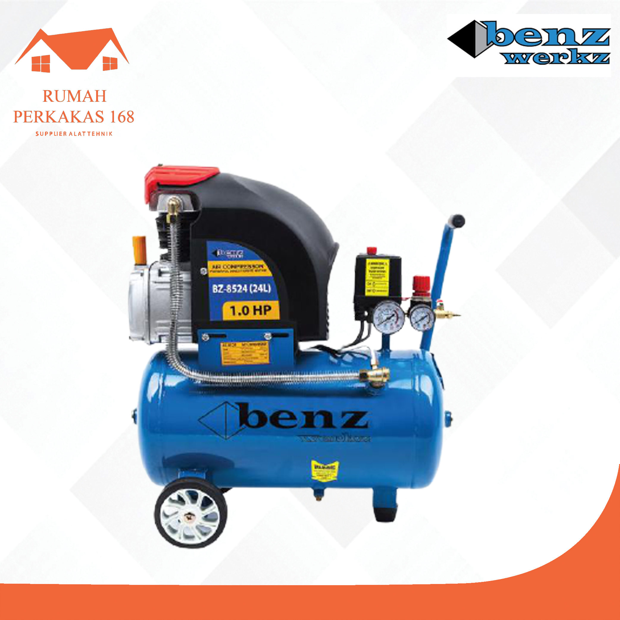 Mesin kompresor angin 24L Direct / Compressor direct air 24L 1HP Benz Giá 1,400,000 Đồng*Miễn phí vận chuyển