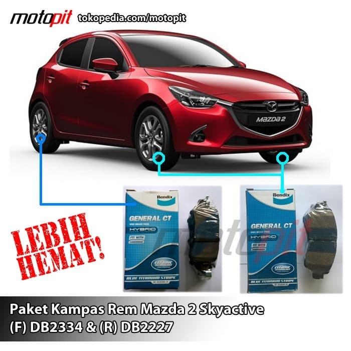 BENDIX PAKET KAMPAS REM MAZDA 2 SKYACTIV DEPAN BELAKANG DB2334 DB2227 Harga 1,201,000 rupiah*Gratis Ongkir