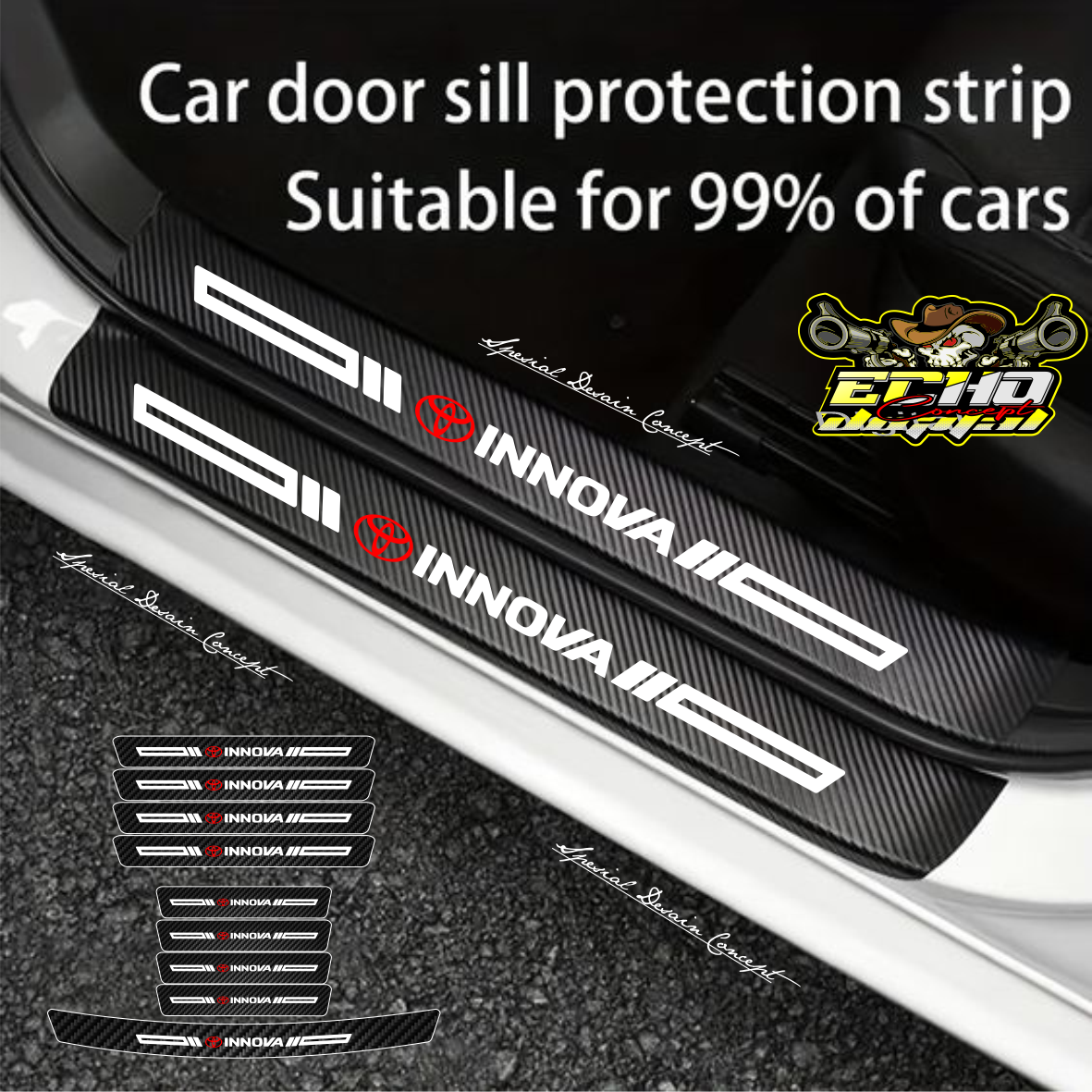 Sticker Pelindung Pinjakan kaki Pintu mobil Toyota innova Universal Harga 35,000 rupiah*Gratis Ongkir