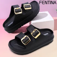 FENTINA Sandal Wanita Kekinian Wedges Sandal Jelly Wanita Tinggi Sandal Fuji Wanita Korea