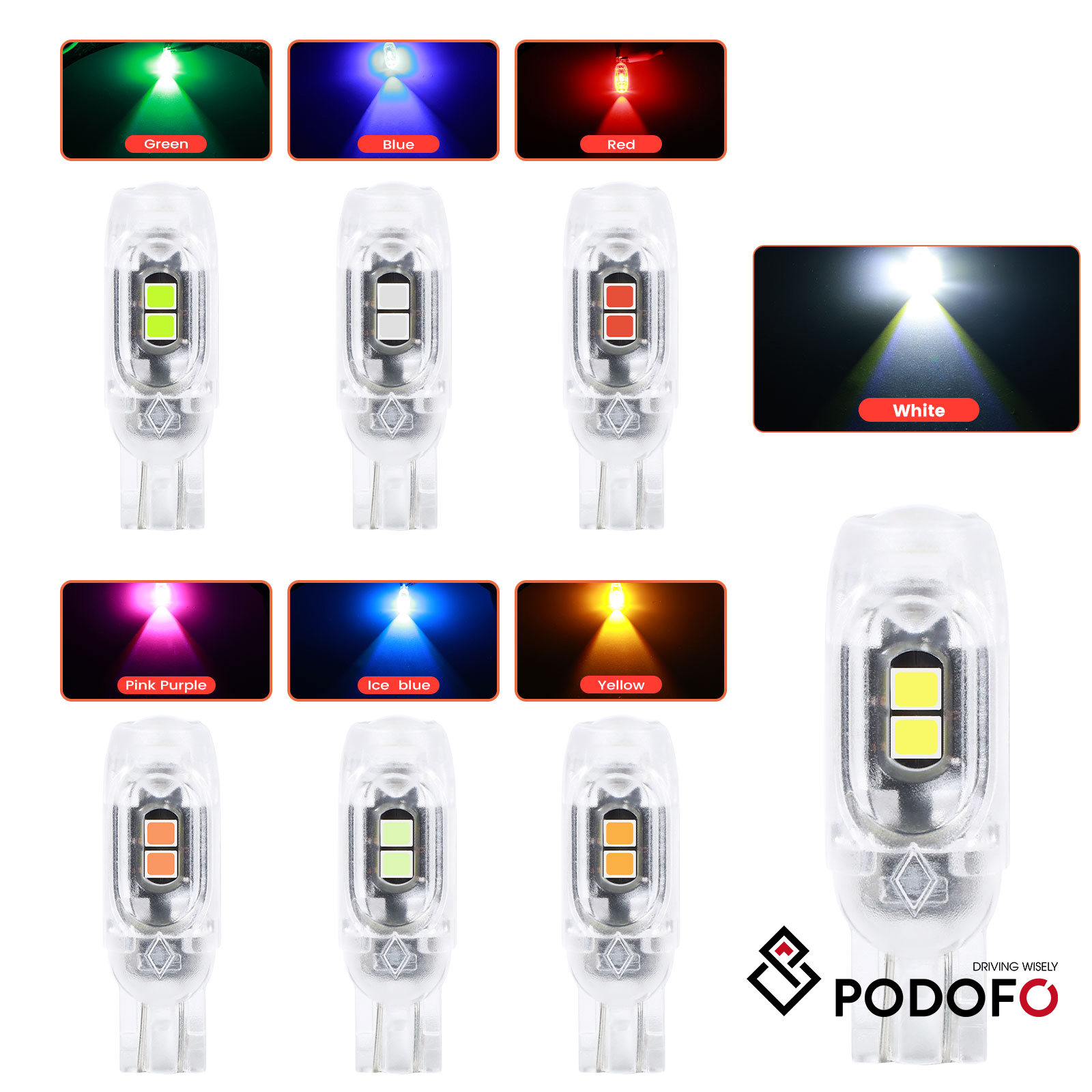 1pc Car T10 5LED Decoded High Light Wide Light Bulb License Plate Light Harga 1,695 rupiah*Gratis Ongkir