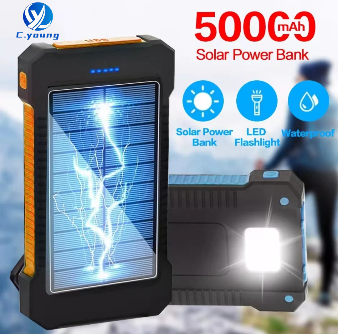 C.YOUNG PowerBank 50000 mAh Dual USB Port Led Indicator solar power bank