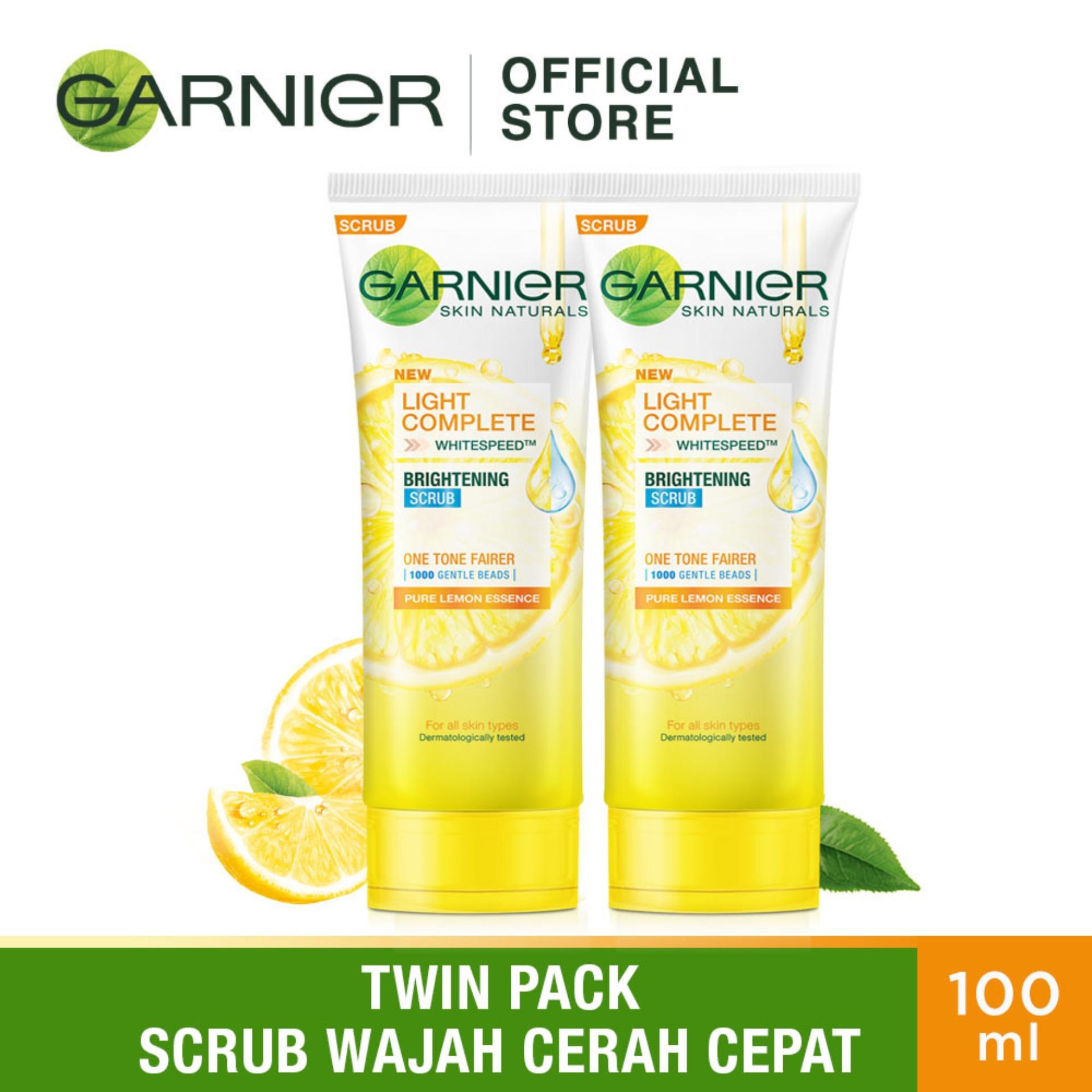 Garnier Light Complete Scrub Pembersih Wajah Skincare Twinpack 100ml x 2