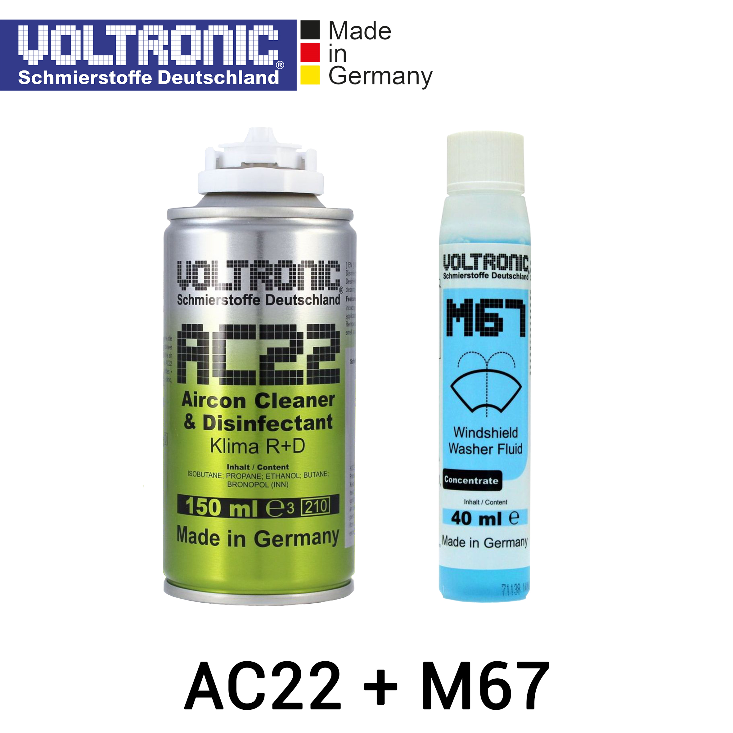 VOLTRONIC AC22 + M67 Bundling Set; Aircon + Evaporator Cleaner & Disinfectant - Pembersih AC Mobil Biar Dingin dan Membunuh Kuman Disinfektan, Cuci AC Mobil; Windshield Washer Fluid - Campuran Air Wiper Pembersih Kaca Mobil Harga 399,000 rupiah*Gratis Ongkir