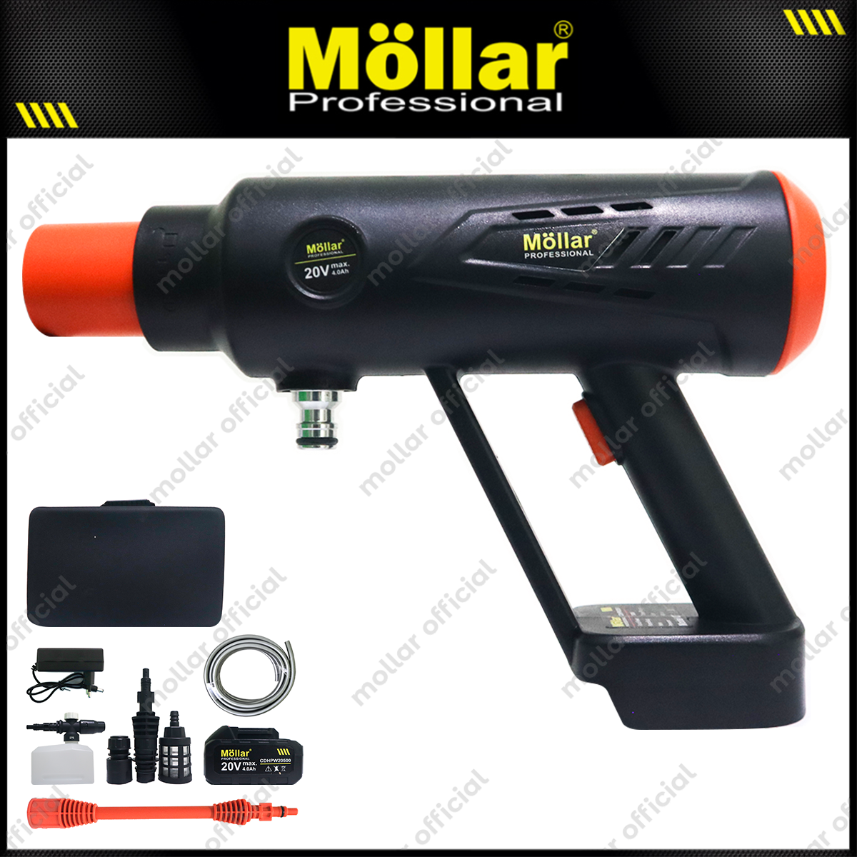 MOLLAR 20500 Mesin Cuci Steam Motor Baterai 20V Cordless Jet Cleaner Harga 1,030,000 rupiah*Gratis Ongkir