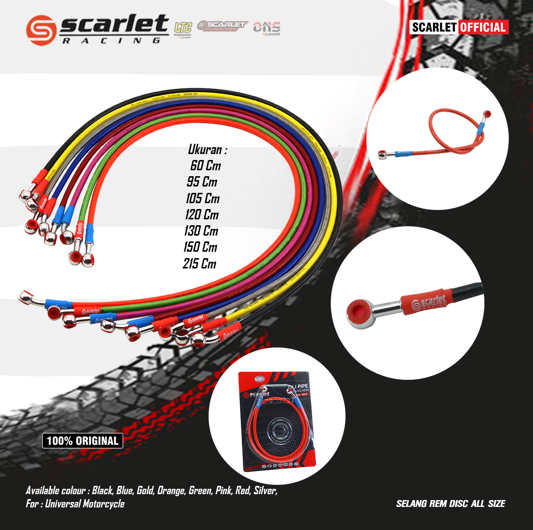 Scarlet Racing - Motorcycle Brake Hose Cable Size 215 cm Harga 106,500 rupiah*Gratis Ongkir