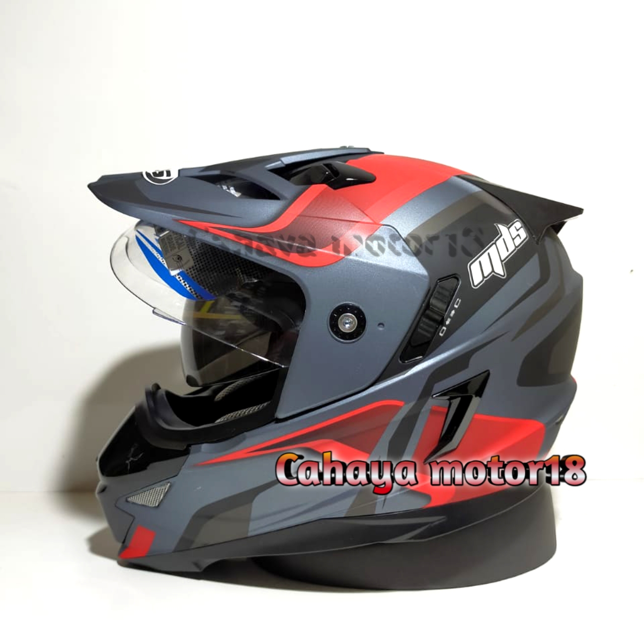 Helm Mds superpro super moto GUNMETAL motif Harga 650,000 rupiah*Gratis Ongkir