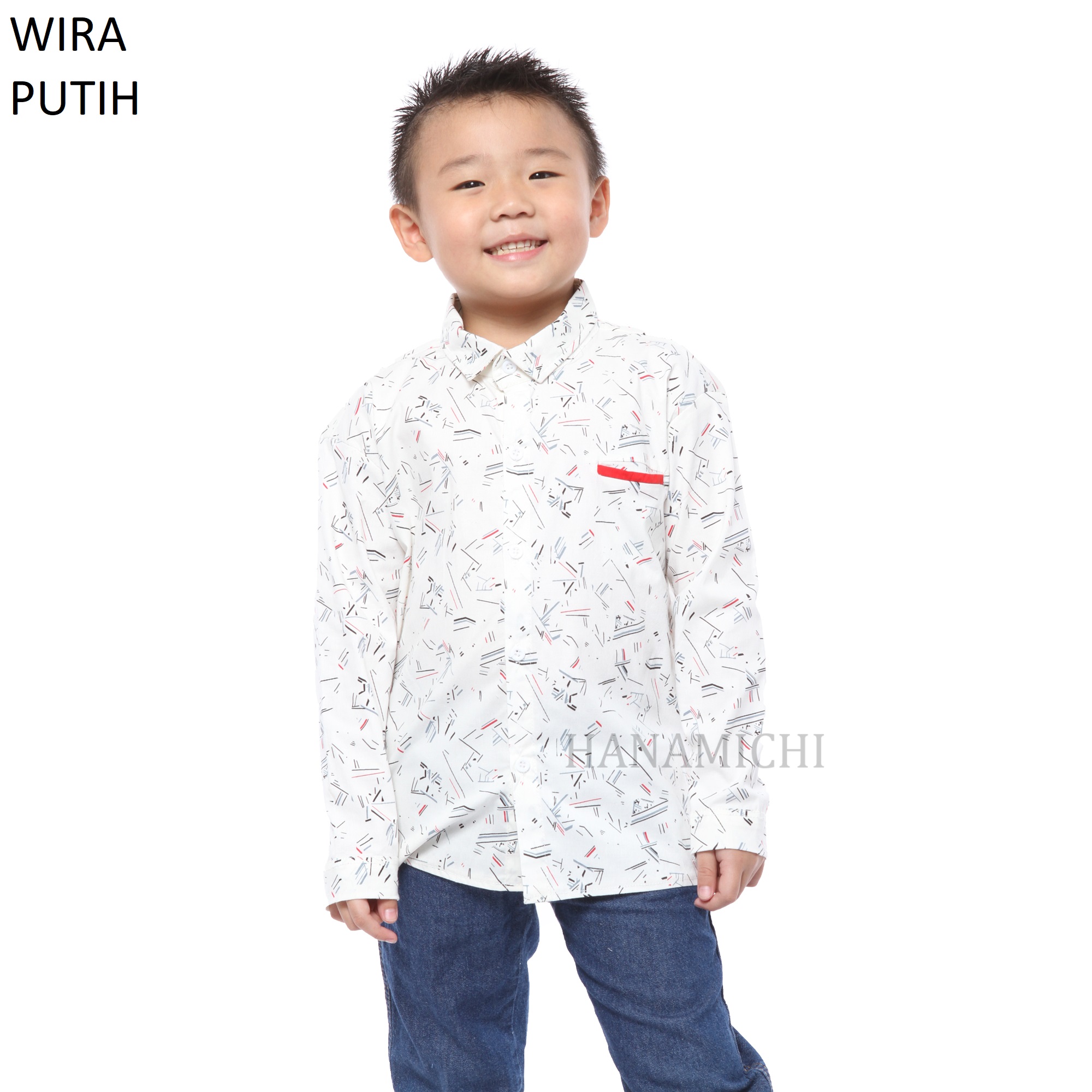 KIMINORI-BW1B- Baju Kemeja Anak Lengan 