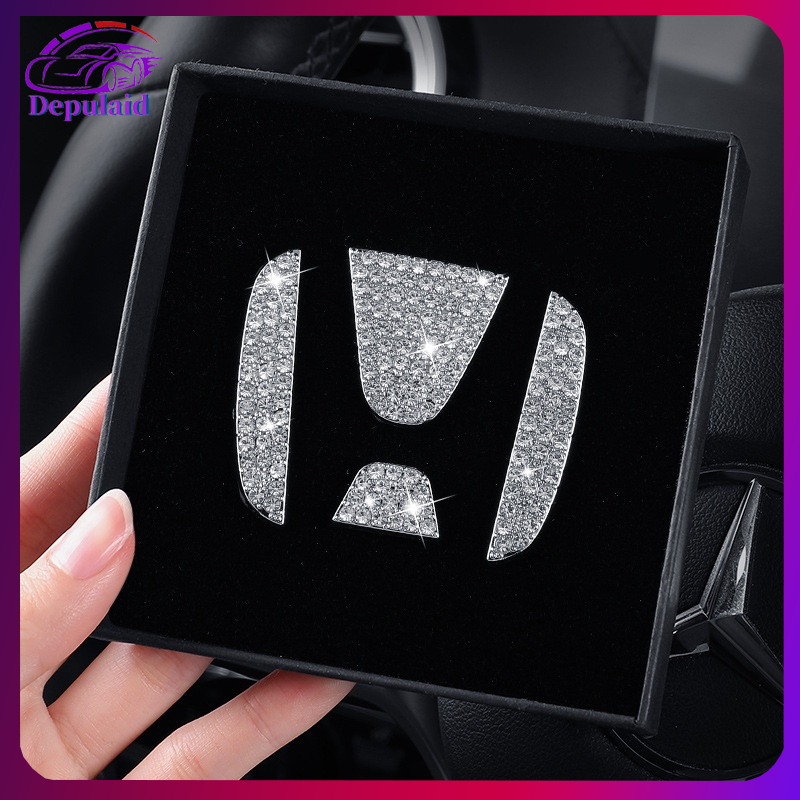 Stiker Dekorasi/Emblem Logo Pada Stir Mobil Steering Wheel Sticker Berlian ​Imitasi Toyota/Honda Harga 33,999 rupiah*Gratis Ongkir