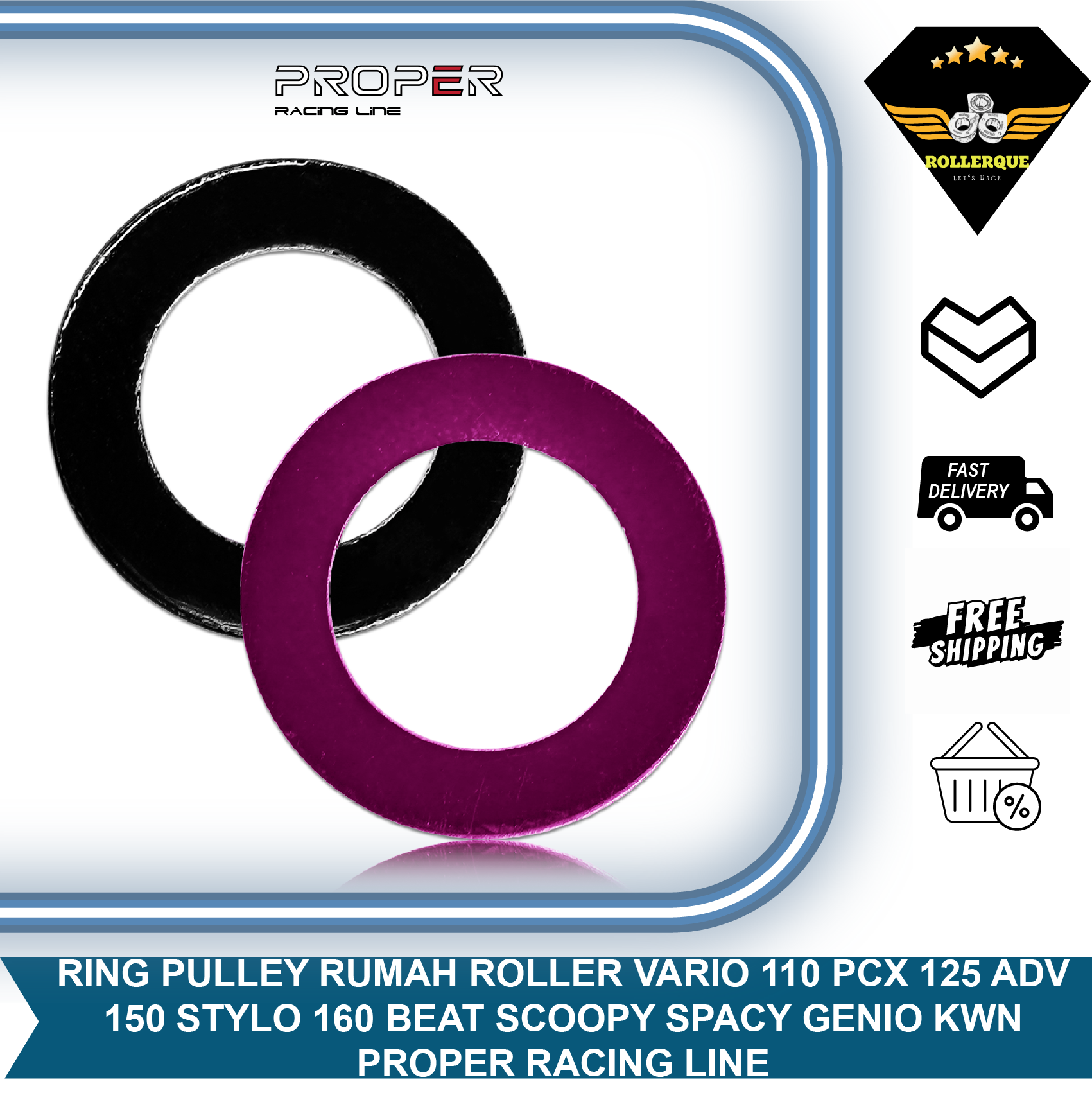 Ring Pulley Pulley Housing Roller Magic Washer Beat Vario Scoopy Pcx Adv Genio Stylo Old New Fi Esp Led 110 125 150 160 Proper Racing Line Harga 30,660 rupiah*Gratis Ongkir