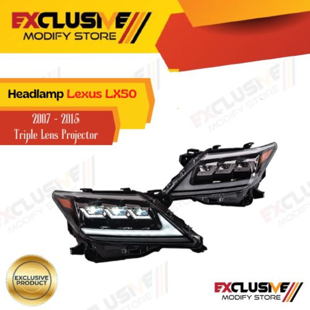 Headlamp Lexus LX570 2007-2015 model 2021 triple lens projector Harga 23,500,000 rupiah*Gratis Ongkir