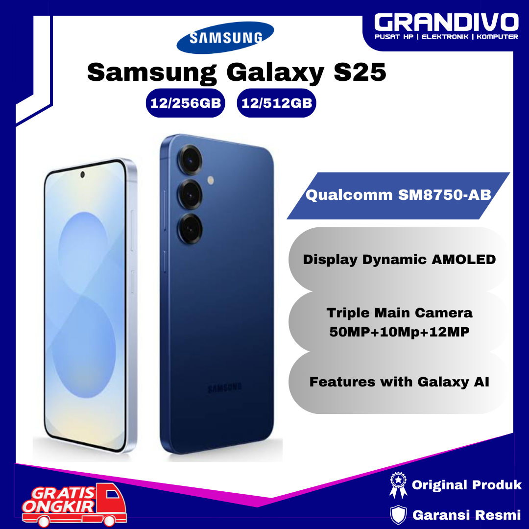[Galaxy S25 series] Samsung Galaxy S25 12/512GB 12/256GB | AI smartphone | Galaxy AI | 50MP + 10MP + 12MP camera | Qualcomm SM8750-AB Snapdragon 8 elite processor official warranty-grandivo Harga 14,745,200 rupiah*Gratis Ongkir