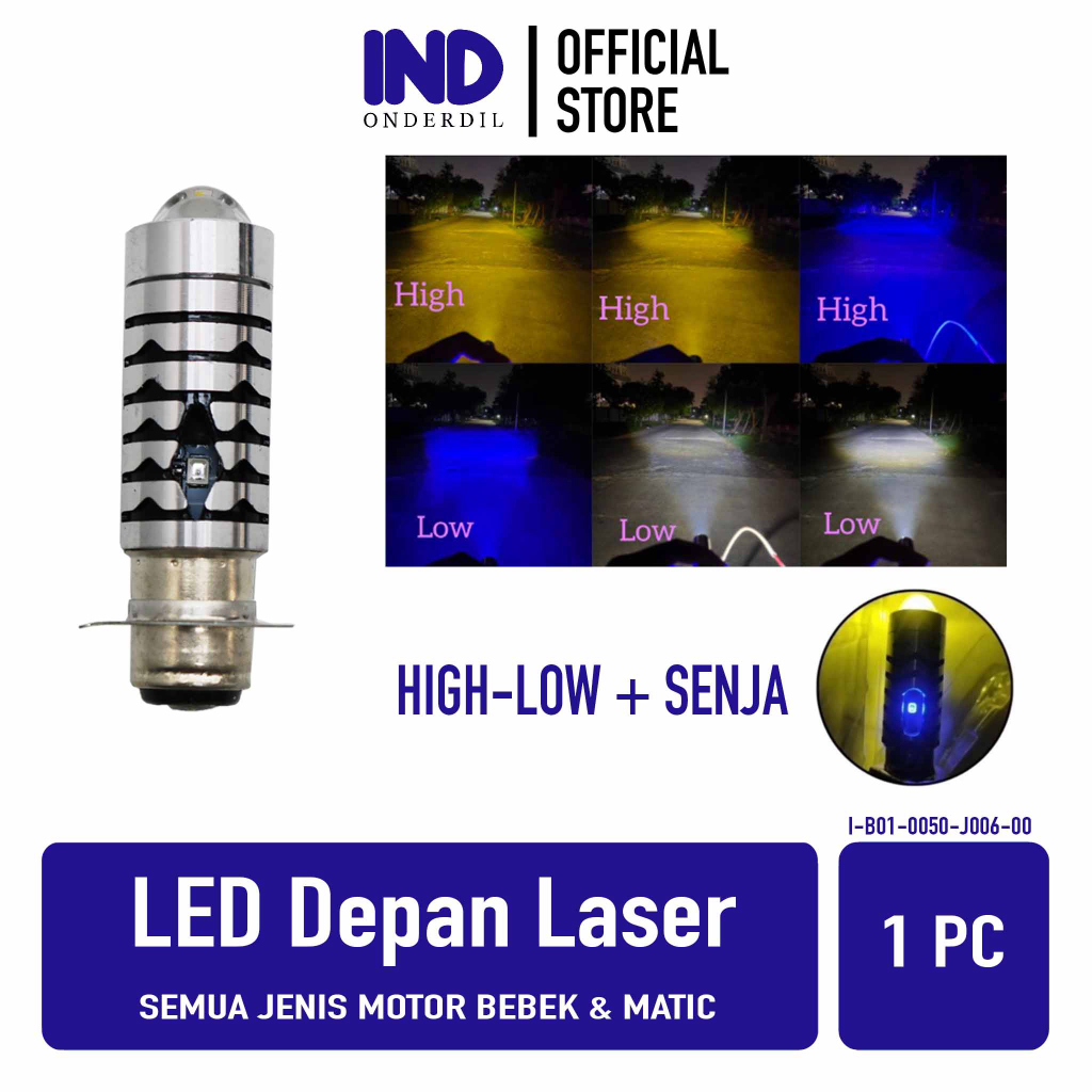 Lampu LED Depan Motor H6 Laser Jauh Dekat 2 Warna Plus Senja Biru Devil Eye Utama Universal Motor Bebek Putih Kuning Harga 84,090 rupiah*Gratis Ongkir