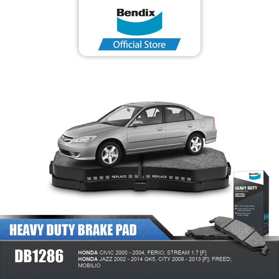 Bendix Kampas Rem Depan Brake Pad Mobil HONDA Civic 2000-2004 DB1286HD Harga 311,600 rupiah*Gratis Ongkir