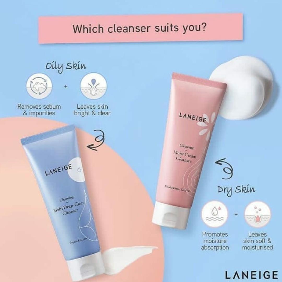cara pakai laneige moist cream cleanser