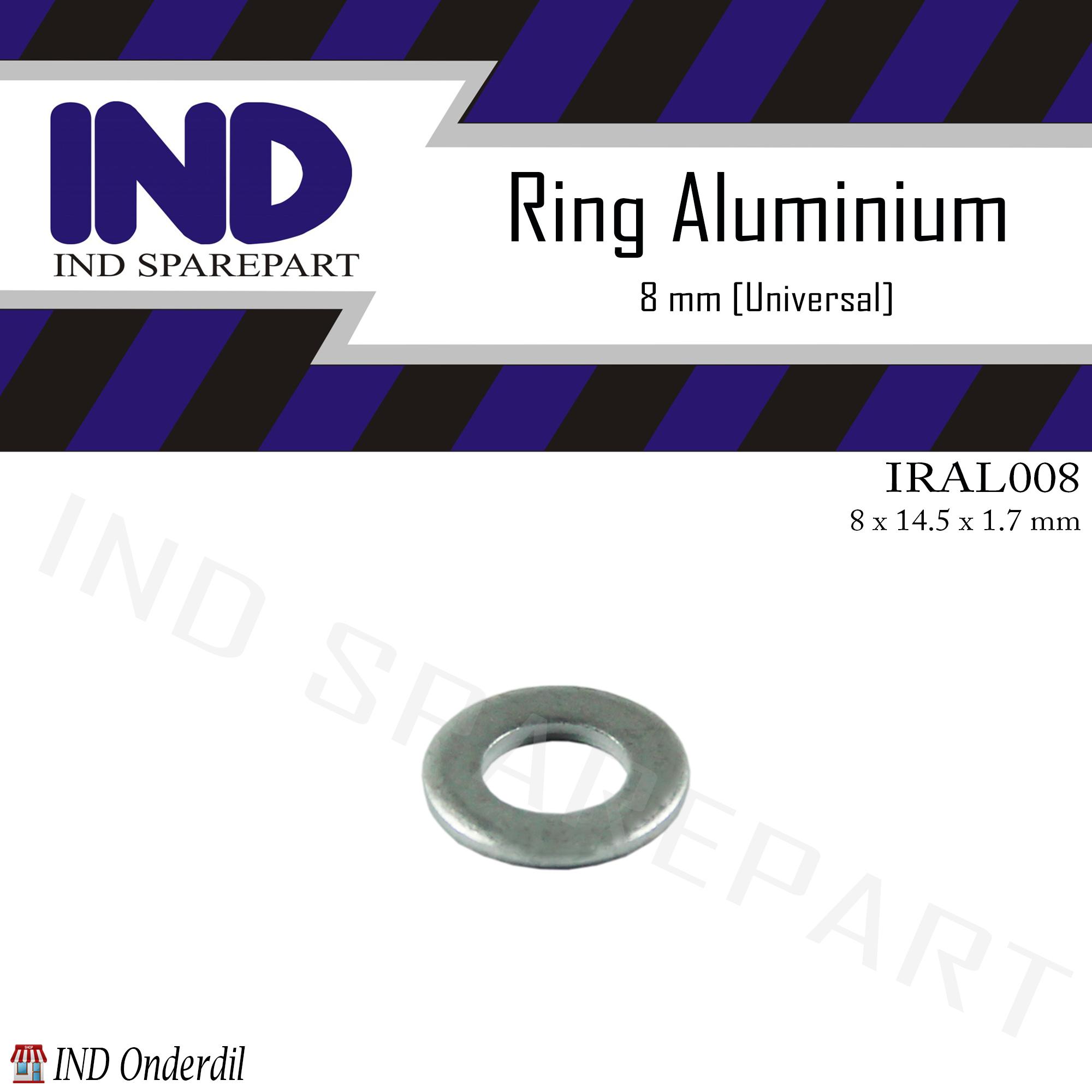 Ring Alumunium-Tutup Oli Gardan Honda Matic Diameter Dalam 8 mm-8mm Tebal 1.7mm-1.7 mm Vario -Techno-FI-125-150 & Beat & Scoopy & Spacy & PCX 125-150 Giá 2,300 Đồng*Miễn phí vận chuyển