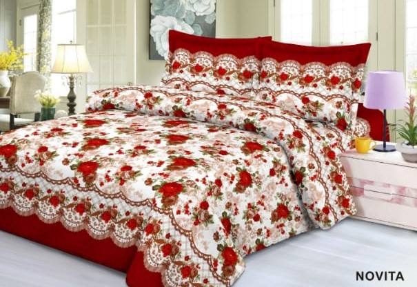 Novita Rose Flower Motif Bed Sheets, Bed Sheets 180X200, 160X200, 120X200. Cheap .