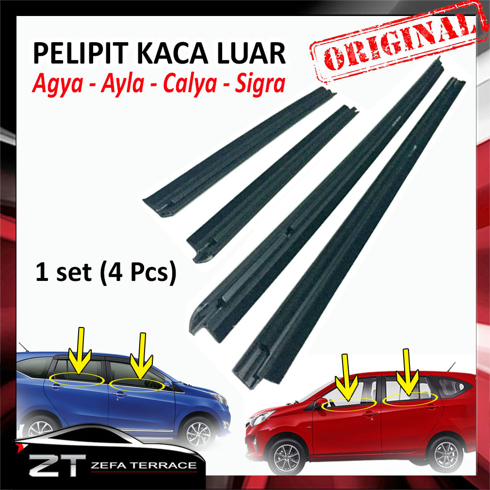 1 Set Karet Pelipit Luar Kaca Pintu Agya/Calya/Ayla/Sigra Harga 130,000 rupiah*Gratis Ongkir