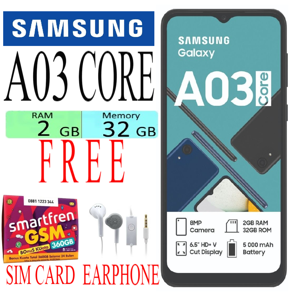 SAMSUNG GALAXY A03 CORE RAM 2/32 GB Garansi Sein - Super Sale Harga  850,000 Ringgit*Penghantaran Percuma