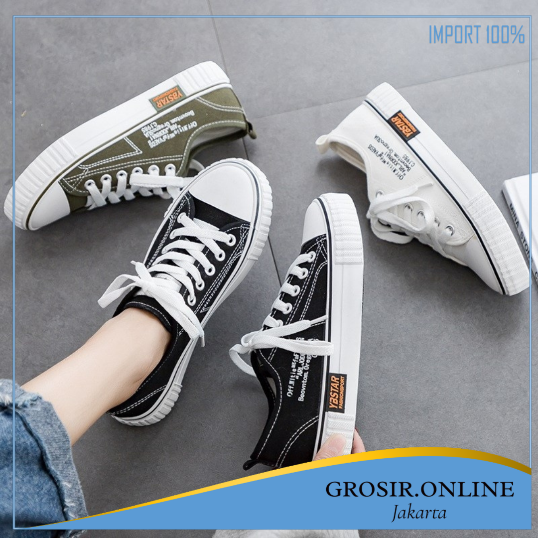 COD [ BAYAR DITEMPAT ] 101 Sepatu Wanita Sneakers Tali Kanvas Model Terbaru 2021 Trendy dan Elegan