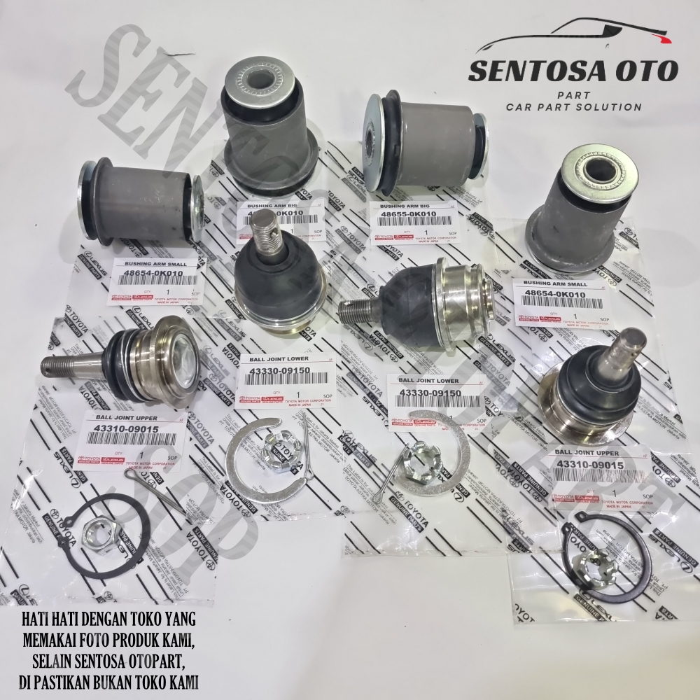 Bushing Lower Arm Besar Kecil & Ball Joint Atas Bawah Innova Set 8Pcs Harga 550,000 rupiah*Gratis Ongkir