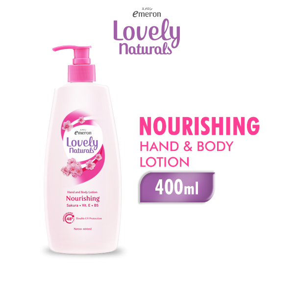 Lazada Indonesia - EMERON LOVELY NATURALS Hand & Body Lotion Nourishing Sakura 400ml