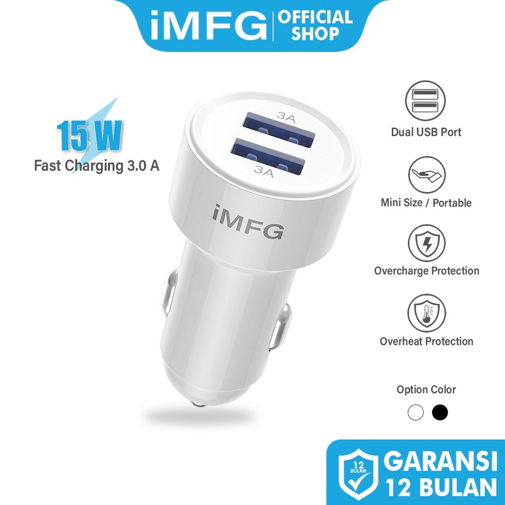 iMFG i-B5 Car Charger 15W 2Port Usb Adaptor 3A Charger Mobil Harga 16,000 rupiah*Gratis Ongkir