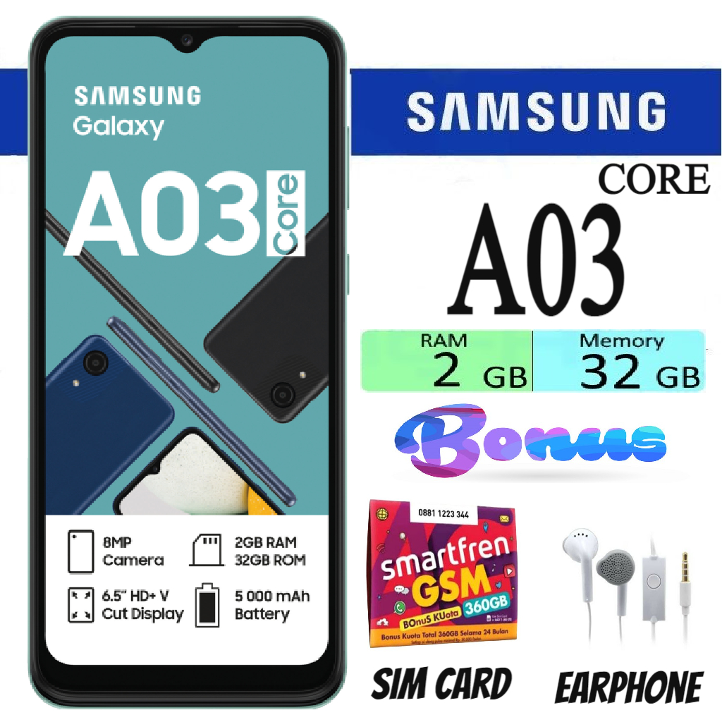 PROMO !!! SAMSUNG GALAXY A03 CORE RAM 2/32 GB - Berliancahh Giá 850,000 Đồng*Miễn phí vận chuyển