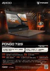 LAPTOP AXIOO PONGO 725 i7 12650H SSD 512 GB 512GB VGA RTX 2050 RTX2050 4GB 15.6" FHD 144Hz W11 F HD Windows 11 Windows11
