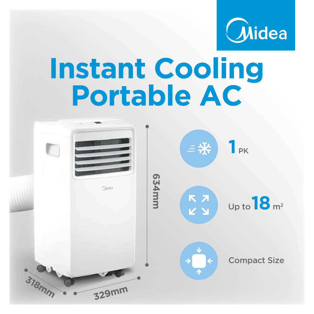 ac portable midea 2 pk