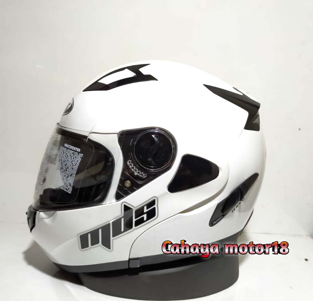 HELM MDS PRO RIDER SOLID WHITE PUTIH MODULAR/HELEM MDS Harga 650,000 rupiah*Gratis Ongkir