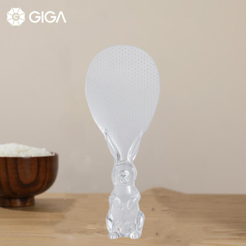 GIGA ESSENTIAL thìa ăn cơm thỏ đứng / thìa ăn cơm dễ thương / thìa ăn cơm chống dính / thìa ăn cơm trong suốt giá trị cao