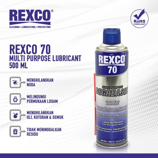 Rexco 70 Pelumas Gemuk Serba Guna (Degreaser) 500 Ml Harga 62,832 rupiah*Gratis Ongkir