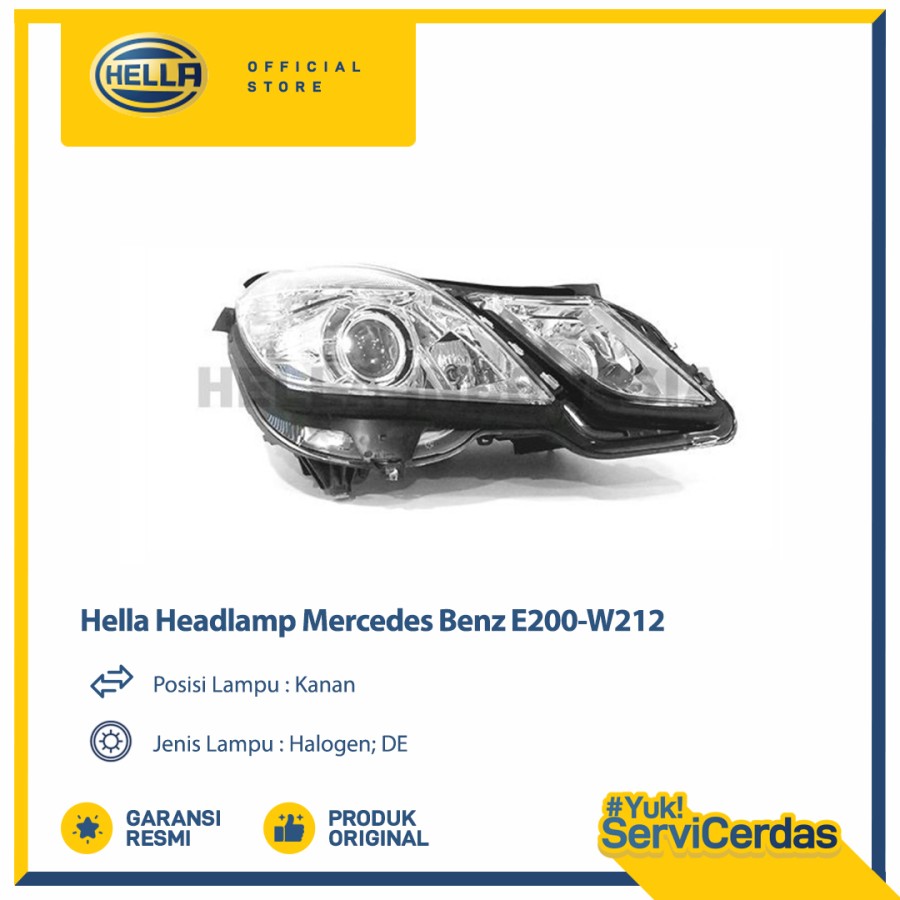 Headlamp Mobil Hella Mercedes Benz E200-W212 (Kanan) - Lampu Depan Harga 8,040,000 rupiah*Gratis Ongkir