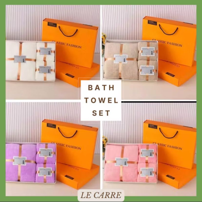 Lecarre Bath Towel Set / Premium Bath Towels hadiah Souvenir Hampers 3Pcs