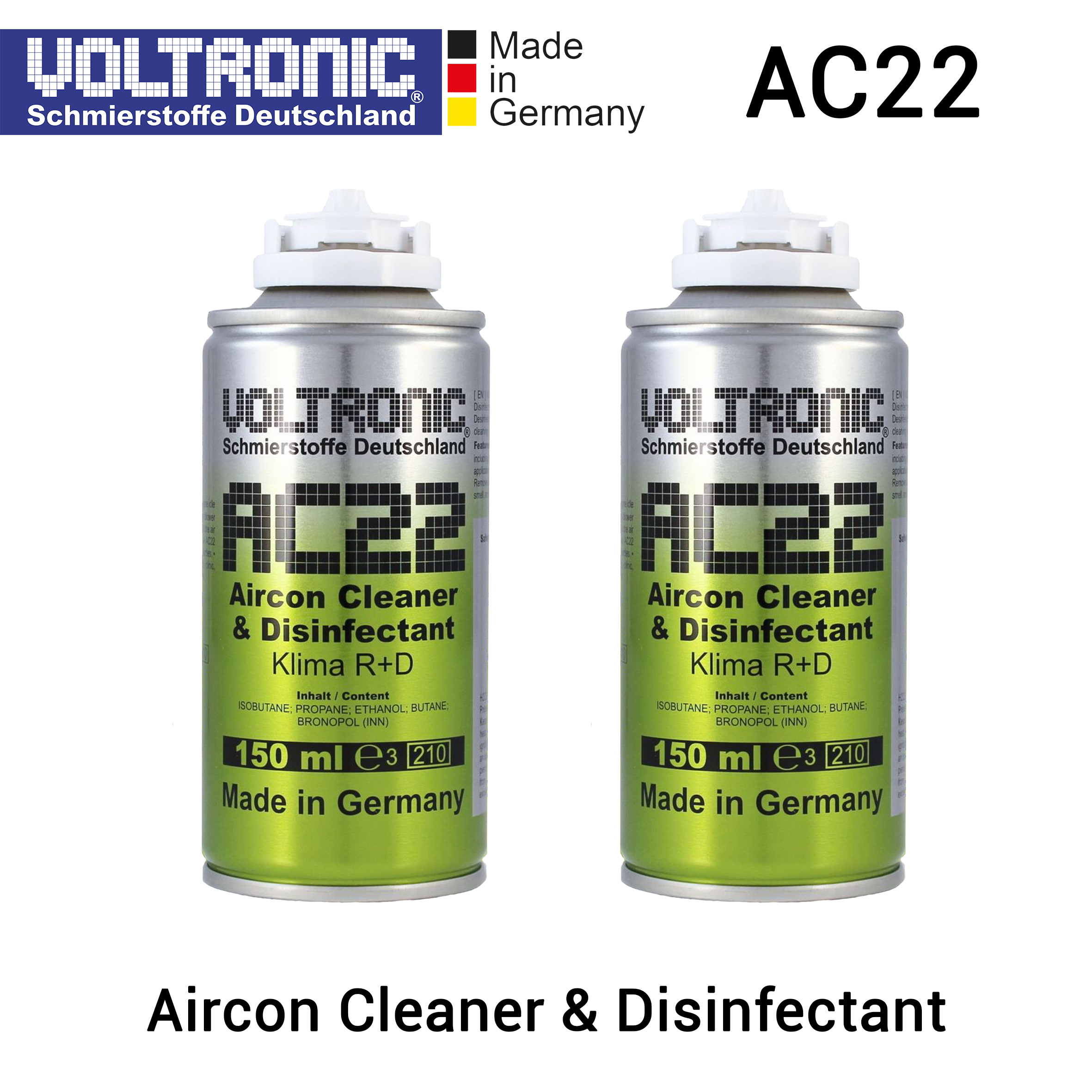 VOLTRONIC AC22 - Aircon + Evaporator Cleaner & Disinfectant (Bundling isi 2 Set) Pembersih AC Mobil Biar Dingin dan Membunuh Kuman Disinfektan, Cuci AC Mobil Harga 1,200,000 rupiah*Gratis Ongkir