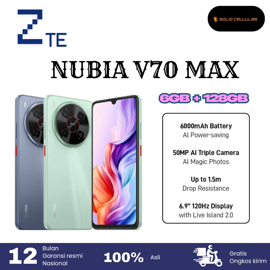ZTE nubia V70 Max 6/128 GARANSI RESMI Harga 1,365,000 rupiah*Gratis Ongkir