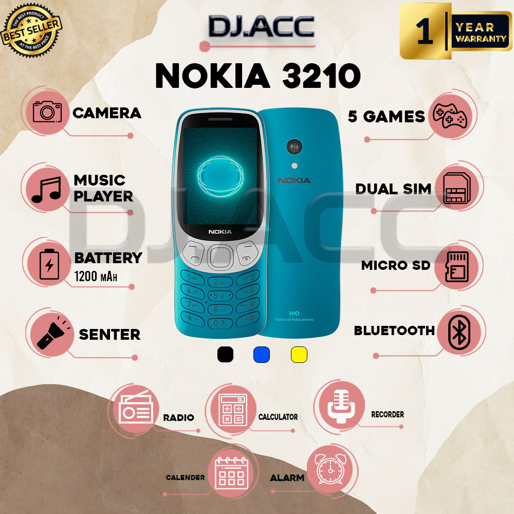 HP Nokia 3210 Dual Sim Garansi Toko 1 Bulan Giá 299,000 Đồng*Miễn phí vận chuyển