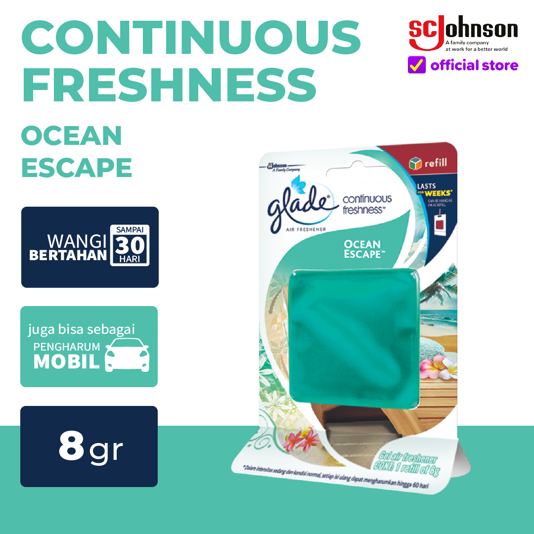 Glade Continuous Ocean Escape 8gr Harga 18,660 Ringgit*Penghantaran Percuma