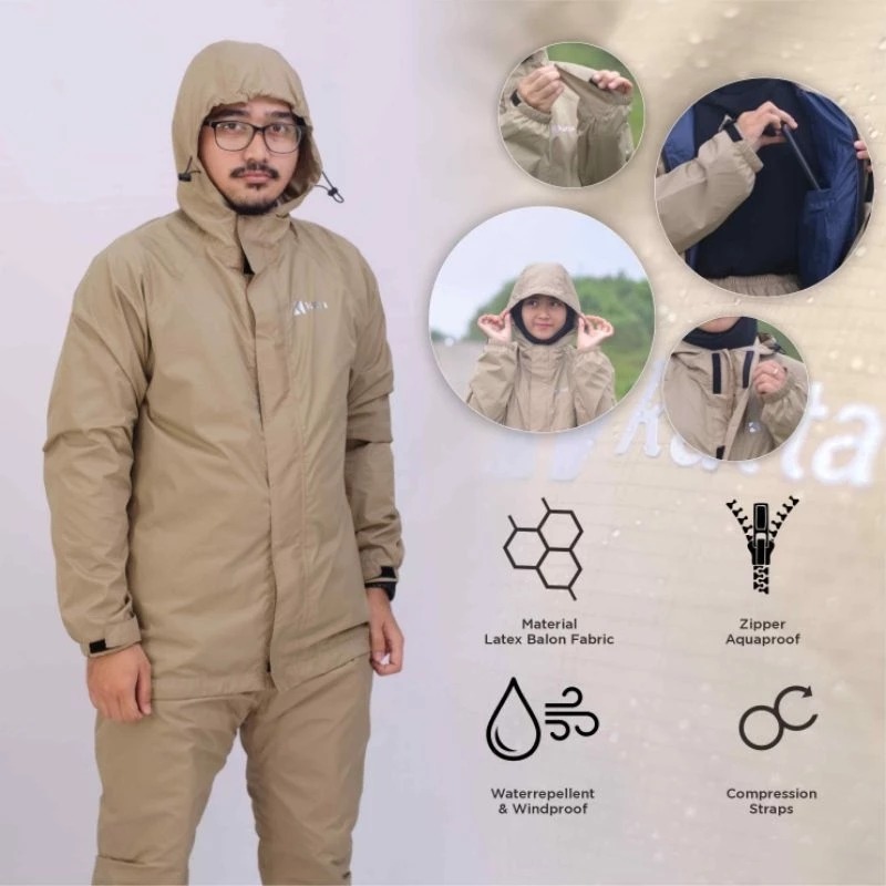 Promo for the Latest Raincoats for Men and Women Adults Outdoor Waterproof Hanabi Raincoat Series by Katta Original Harga 109,000 rupiah*Gratis Ongkir