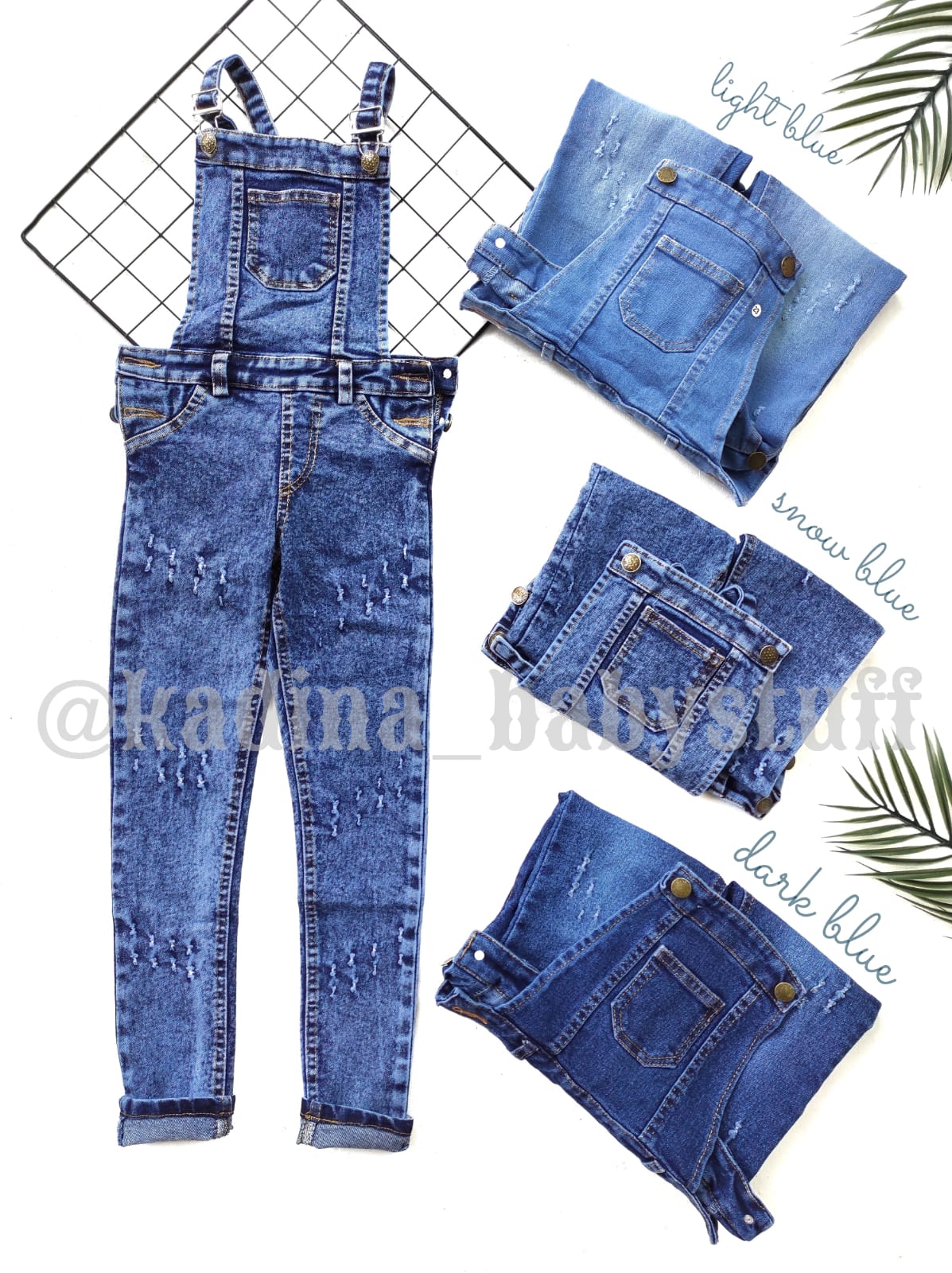 OVERALL JEANS SNOW WASH UNICORN LOL LED 