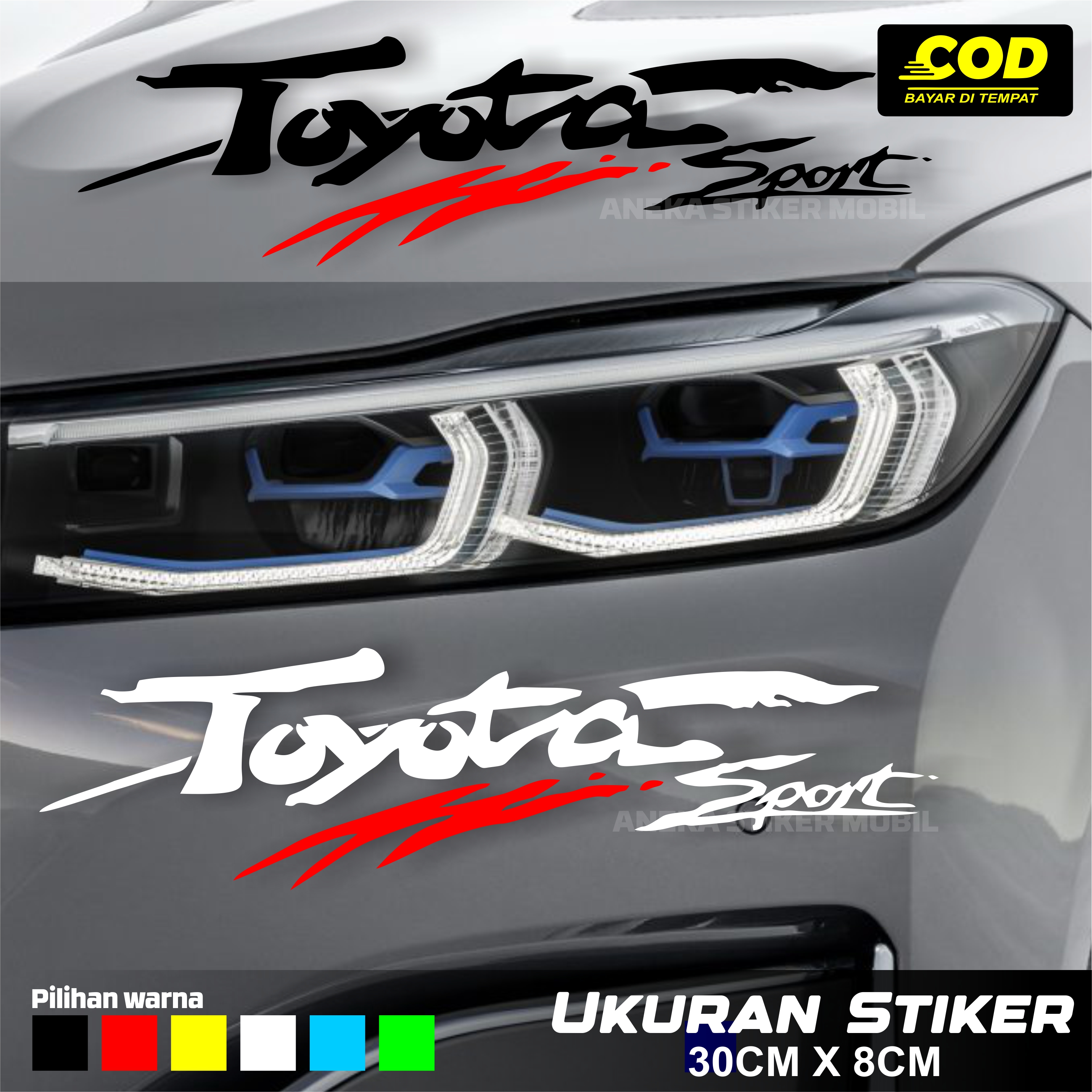 Toyota Sport Sticker Cutting Sticker Variations under the Lights of Toyota Cars Harga 14,000 rupiah*Gratis Ongkir