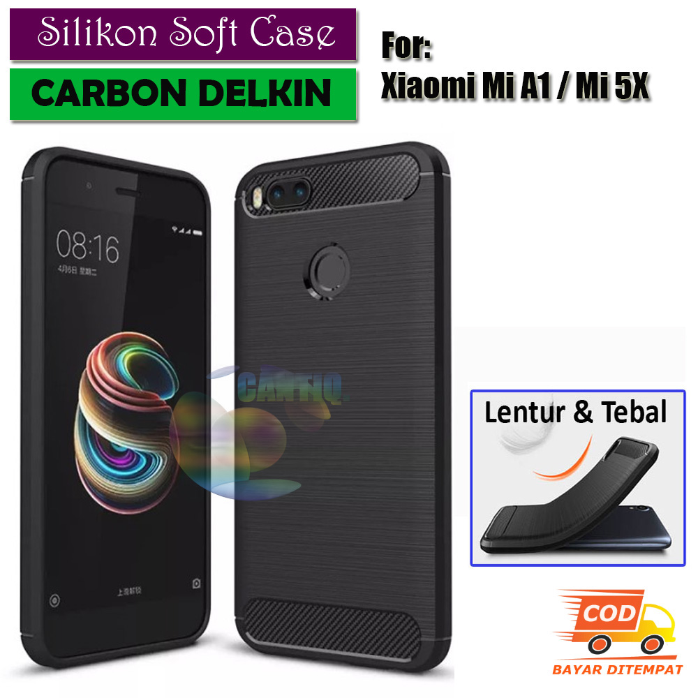 Icantiq Soft Case Delkin Xiaomi Mi A1 Mi 5X Silikon Carbon Fiber