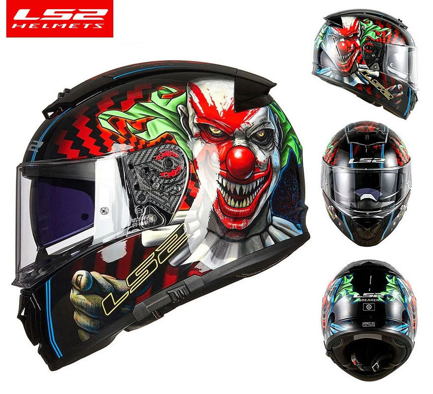 LS2 helm Ori clown series, size XL, without box, embedded logo (not sticker), often used by motorcycle users racing in ln Harga 2,350,000 rupiah*Gratis Ongkir