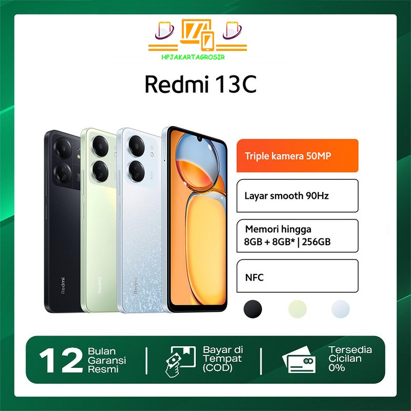 Xiaomi Redmi 13C Ram 8Gb Rom 256Gb Harga 1,264,199 rupiah*Gratis Ongkir