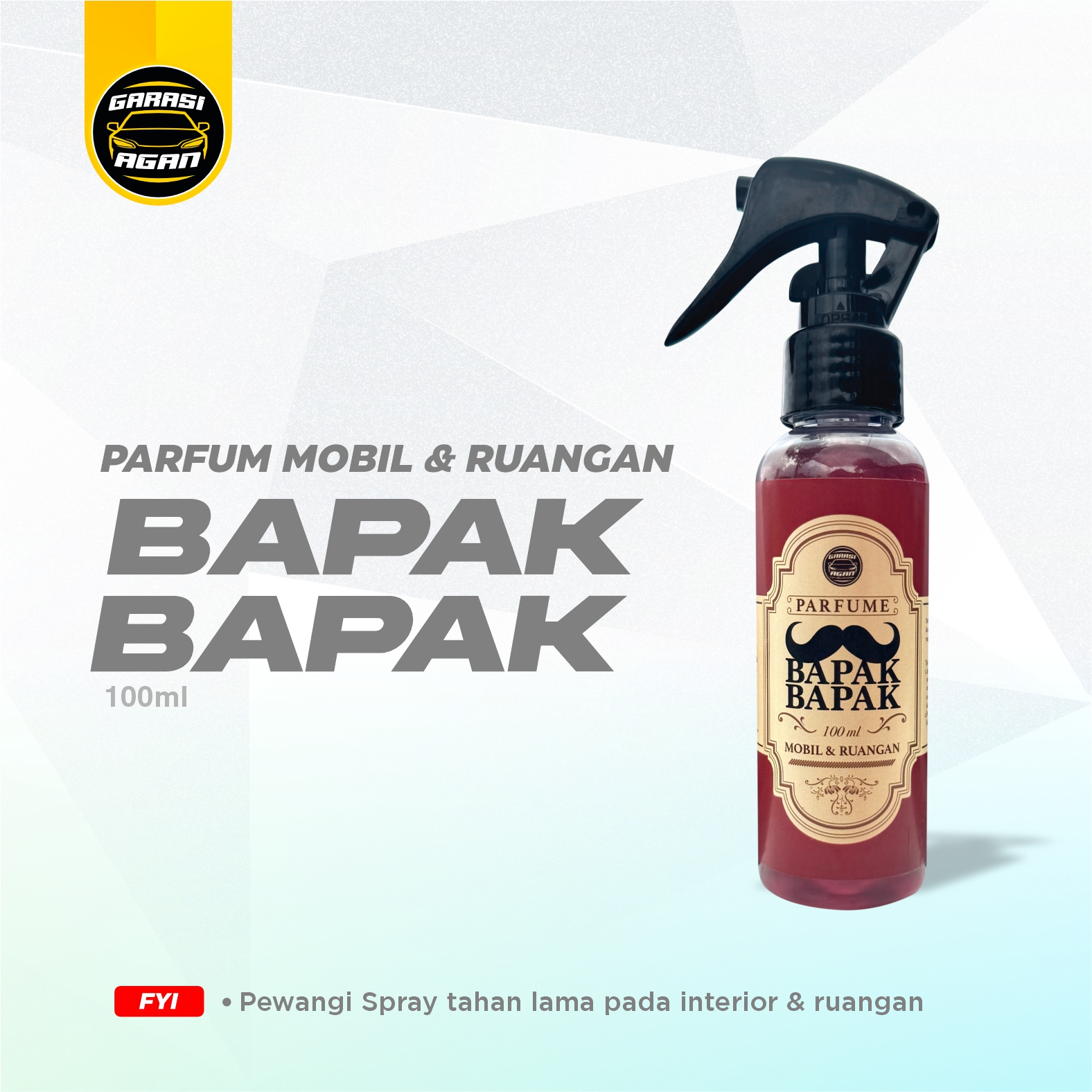 GARASI AGAN Parfum Bapak-bapak Pengharum Mobil dan Ruangan Spray 100ml Aroma Bapak-bapak Parfume Harga 46,000 rupiah*Gratis Ongkir